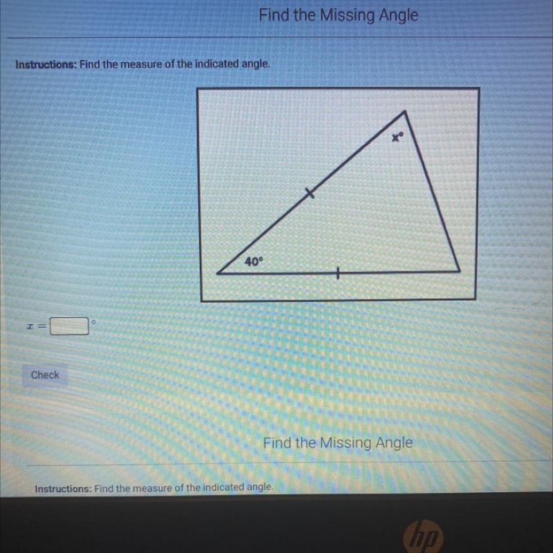 Find the measure of the indicated angle-example-1