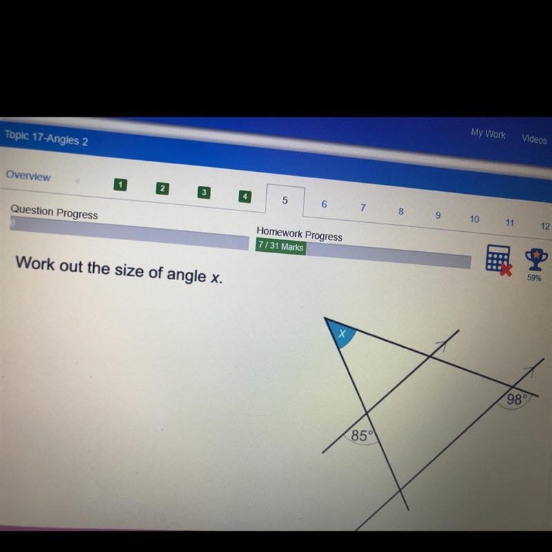 Work out the size of angle x-example-1