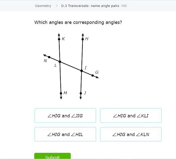 Which angles are corresponding angles?-example-1