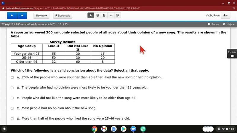 A reporter surveyed 300 randomly selected people of all ages about their opinion of-example-1