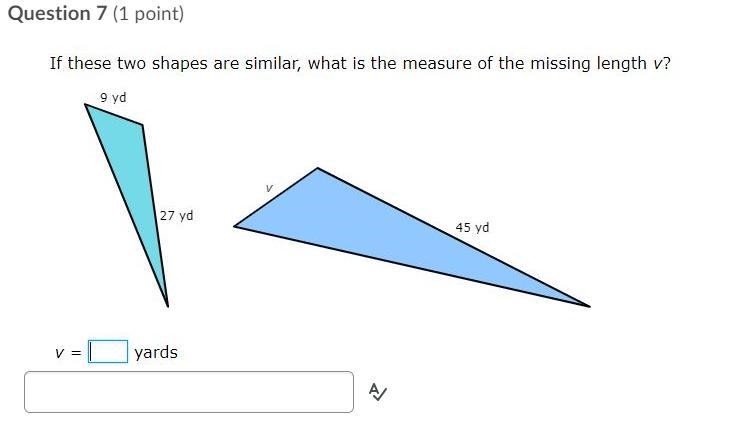 Please help! image is shown below if these two shapes are similar, what is the measure-example-1