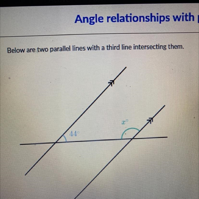 Below are two parallel lines with a third line intersecting them.-example-1