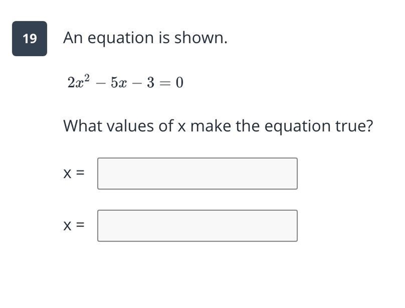 2x^2-5x-3=0 ? im working on factoring and im not sure how to solve this-example-1