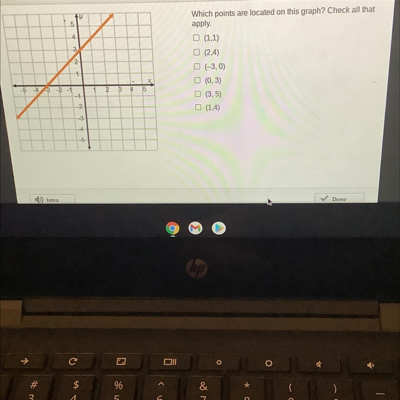 Which points are located on this graph?-example-1