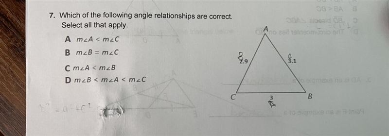 Which of the following angle relationships are correct?-example-1