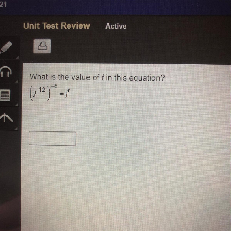 HELPPP PLSSS What is the value of t in this equation? = y* (12)-example-1