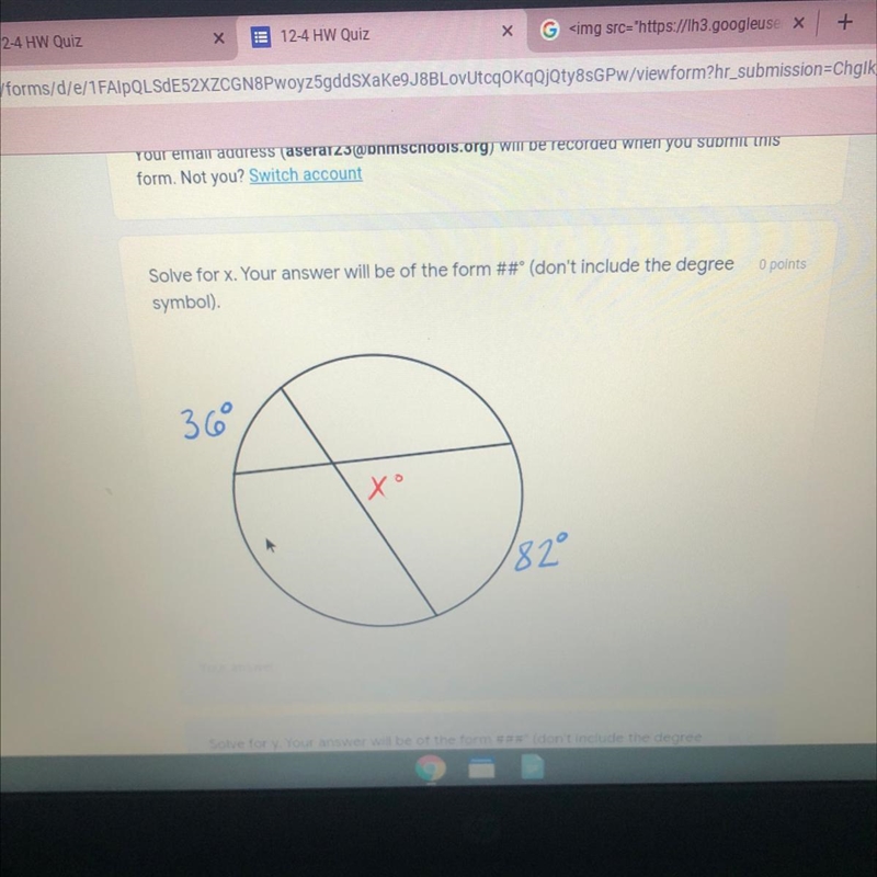 O points Solve for x. Your answer will be of the form ##°-example-1