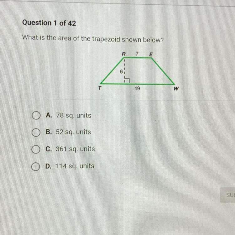 What is the area of the trapezoid shown below?-example-1