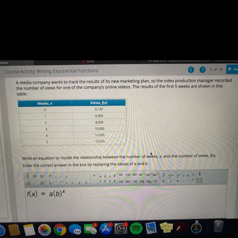 Please help, no fake answers and please... Write an equation to model the relationship-example-1