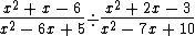 The quotient of (pic) has _____ in the numerator and ______ in the denominator.-example-1