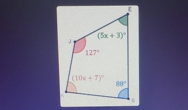 Find the measure of angle K. ​-example-1