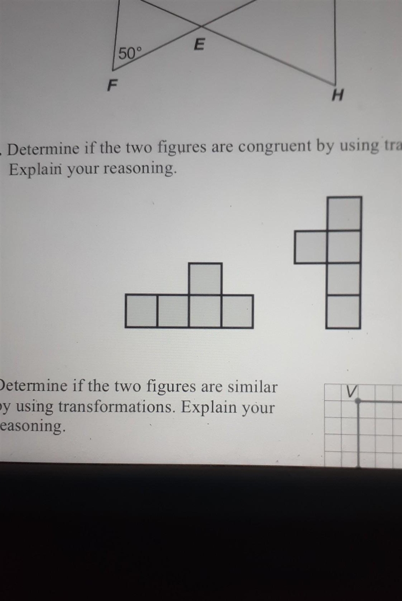 Determine whether the triangles are congruent by using transformations. Explain your-example-1