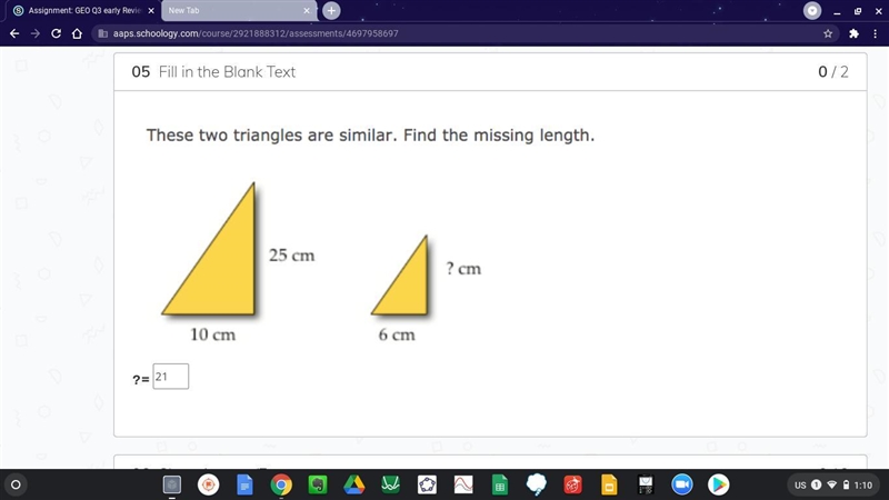 These two triangles are similar. find the missing length.-example-1