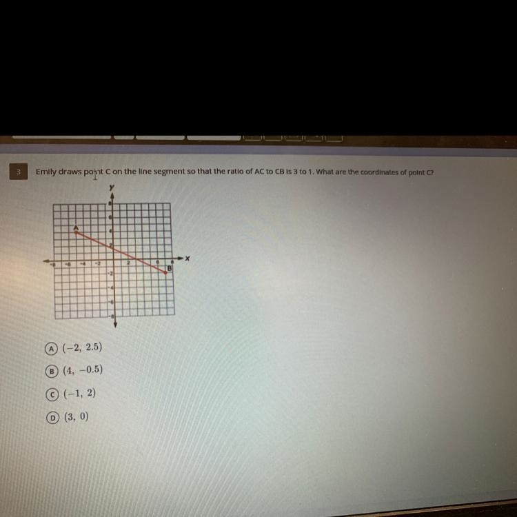 How to find coordinates of a point using ratio-example-1