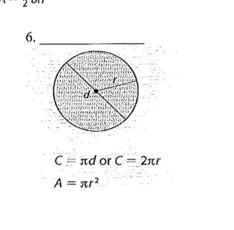 Find the circumference and area for the circle​-example-1