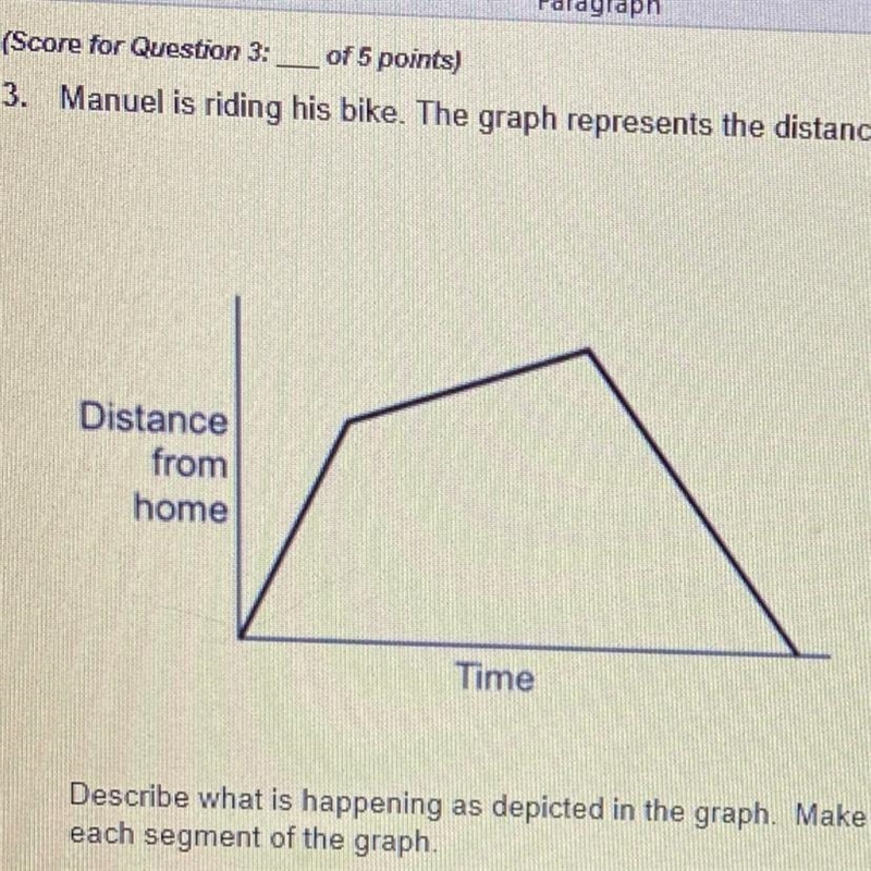 Paragraph Style (Score for Question 3: of 5 points) 3. Manuel is riding his bike. The-example-1