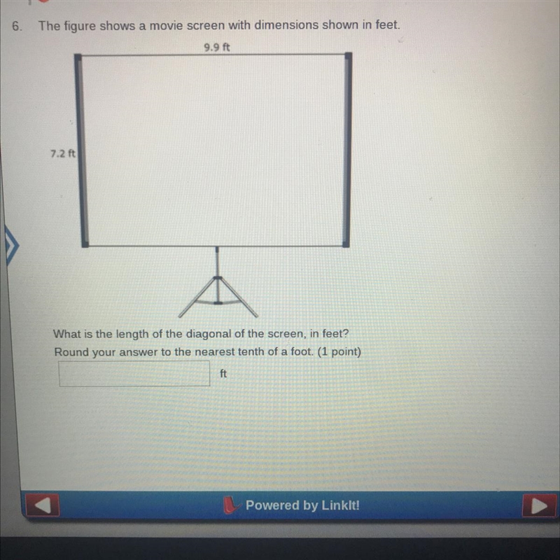 What is the length of the diagonal of the screen,in feet?-example-1