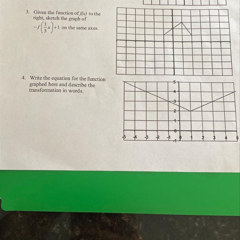 Please help! 3. Given the function of f(x) to the right, sketch the graph of -f (1/3 x-example-1