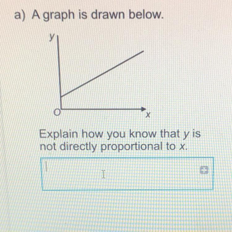 HELP ME ASAP PLEASE a) A graph is drawn below. у Explain how you know that y is not-example-1