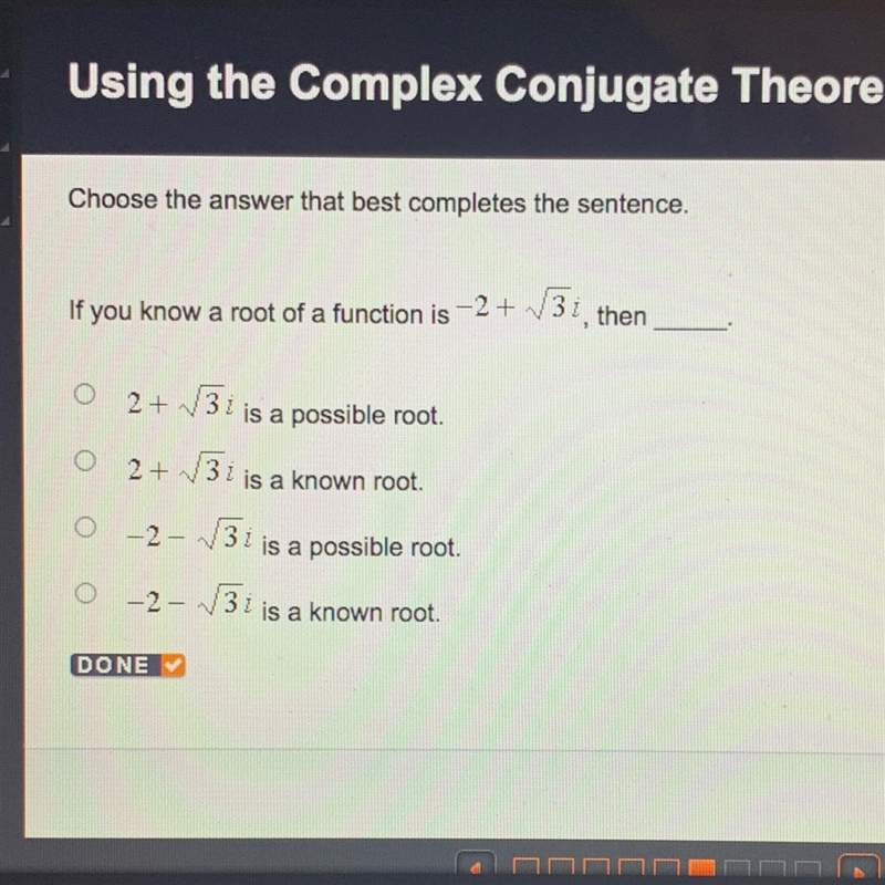 Choose the answer that best completes the sentence. If you know a root of a function-example-1