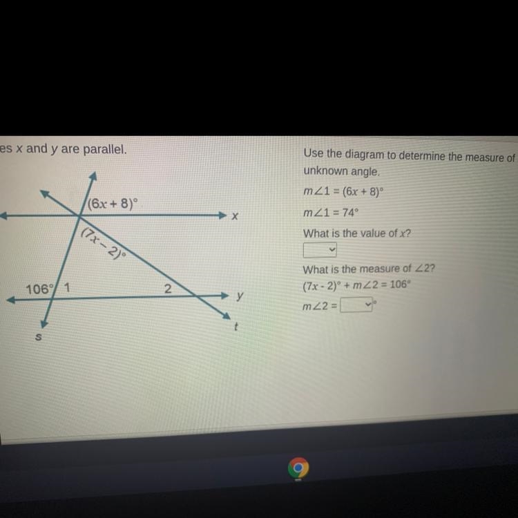 What is the value of X what is the measure of 2 PLEASE HELPPP-example-1