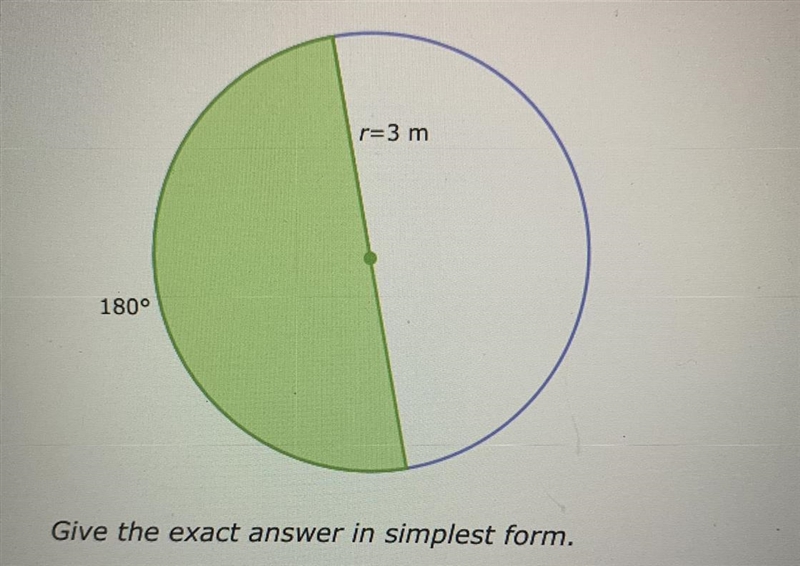 I need help The radius of a circle is 3 meters. What is the area of a sector bounded-example-1