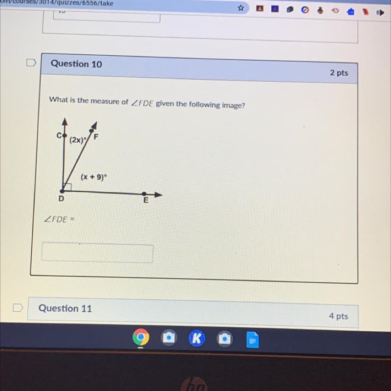 What is the measure of < FDE given the following image?-example-1