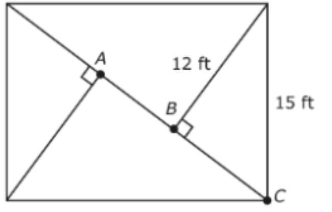 A rectangular garden is divided into four sections. Some dimensions are shown in the-example-1