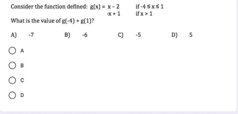 What is the value of g(-4) + g(1) ?-example-1