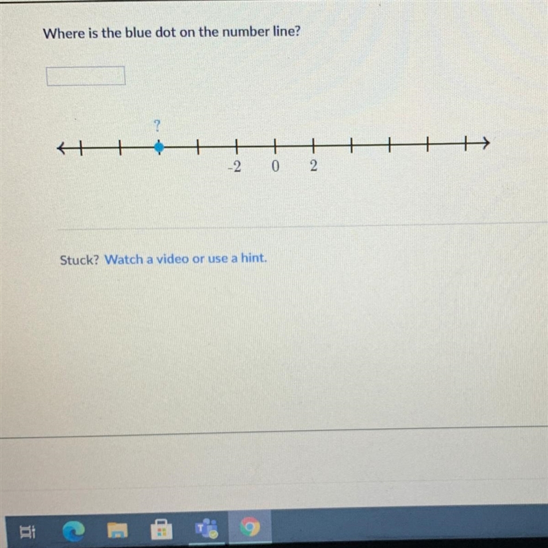 Where is the blue dot on the number line? 《十 + 2 0 2-example-1