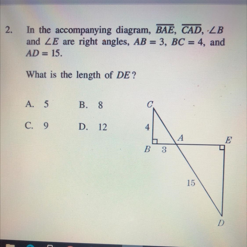 A. 5 B. 8 C. 9 D. 12-example-1