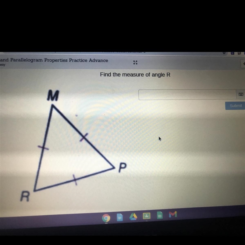 Find the measure of angle R-example-1