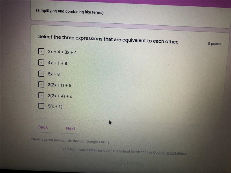 Select the three expressions that are equivalent to each other-example-1