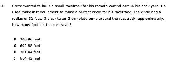 *LOOK AT PICTURE* F) 200.96 feet G) 602.88 feet H) 301.44 feet J) 614.43 feet-example-1