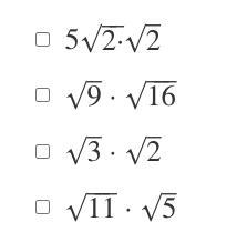 PLS HELP!! Which expressions simplify to a rational answer? Select each correct answer-example-1