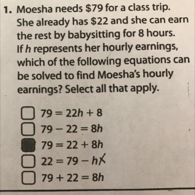 Moesha needs $79 for a class trip. She already has $22 and she can earn the rest by-example-1