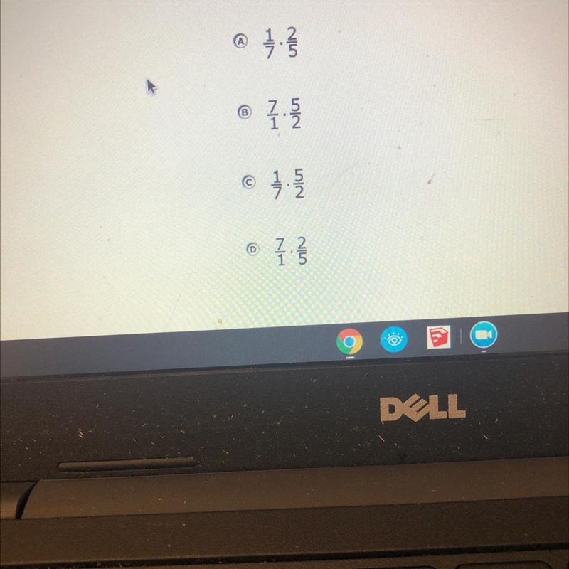 Which expression is equivalent to 1/7 divided by 2/5-example-1