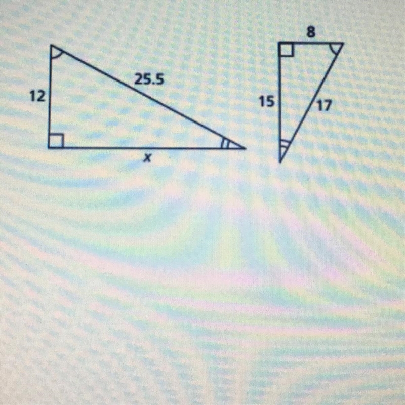 The given triangles are similar. Solve for x.-example-1