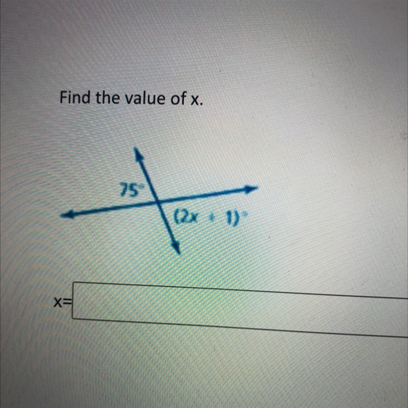 Easy 7th grade math Find the value of x.-example-1