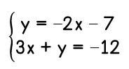 Solve the system of equations using substitution. Be sure to describe your work.-example-1