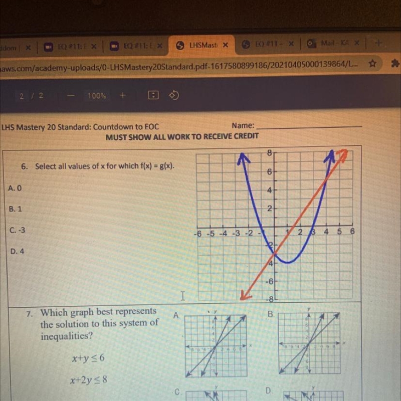 Help whit number 6 please! Really fast !!-example-1