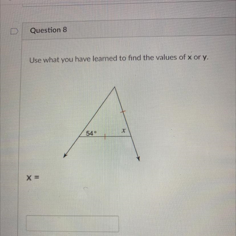 Use what you have learned to find the values of x or y 54 X=-example-1