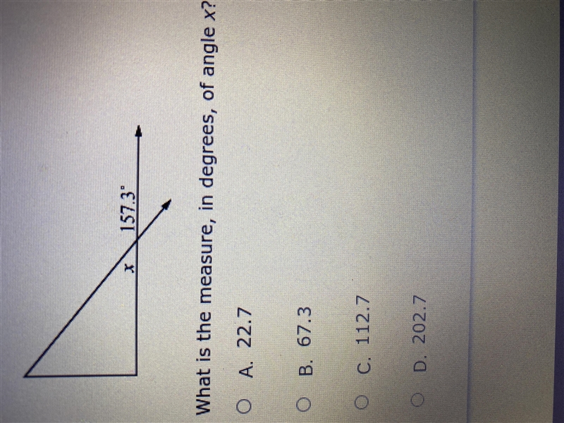 What is the measure,in degrees of Angle X?Help me please I put the picture!-example-1