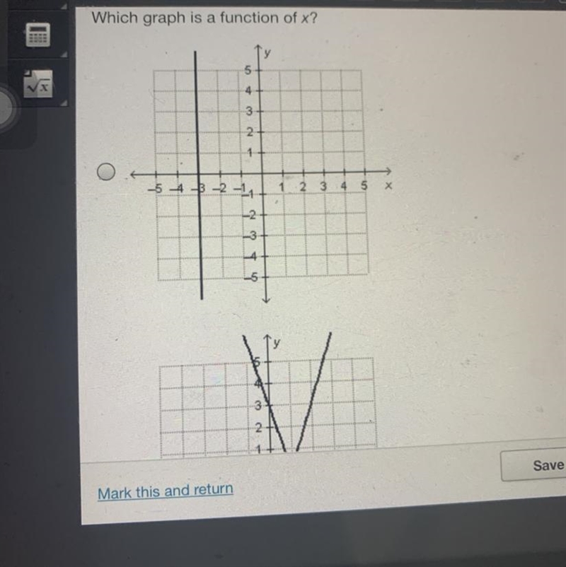 Which graph is a function of x?-example-1