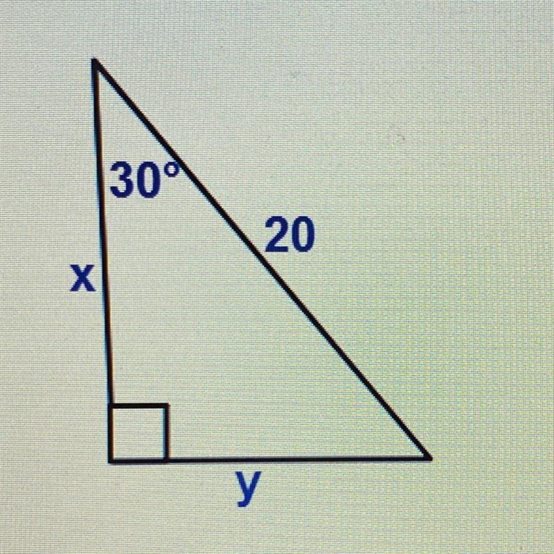 Find x. 30 20 Need help with this question asap-example-1