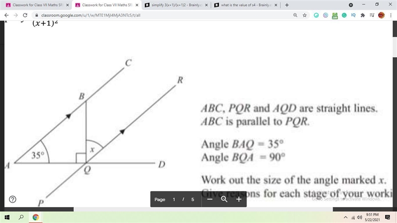 Whats the value of x-example-1