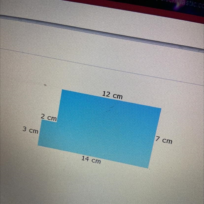 12 cm 7 cm 2 cm 3 cm 14 cm What is the area of the object above?-example-1