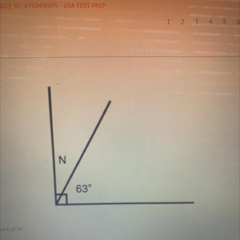 What is the measure of N? A)23 B)25 C)27 D)45-example-1