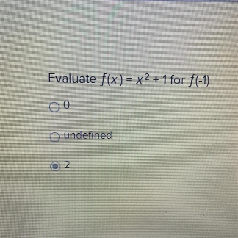 Evaluate F(x) = x^2 + 1 for f(-1)-example-1