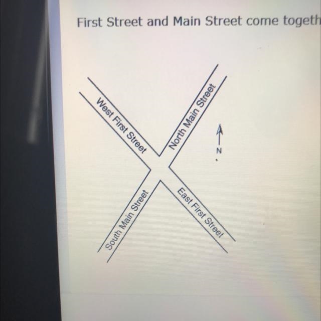 The measurement of the angle between West First Street and North Main Street is 30° less-example-1